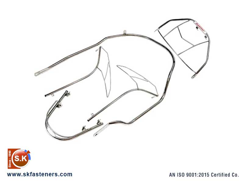 Compatible Full Body Chrome Crash Guard Suitable For TVS Jupiter 110 Scooter manufacturers exporters suppliers in india punjab ludhiana